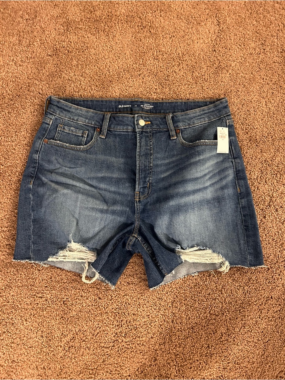 Old Navy Dark Blue Distressed Denim Shorts